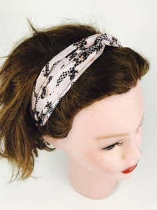 L.Erickson Interlock turban pink snake print head wrap hairwrap - Picture 1 of 6