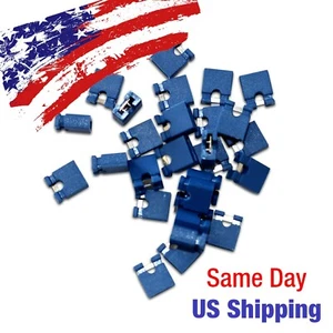 Blue 2.54mm Standard Circuit Board Computer Jumper Cap Shunt 20PCS USA SHIP - Picture 1 of 1