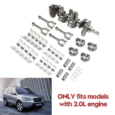 G4KD 2.0L Engine Crankshaft Rods Piston Kit & Bearing Set For Hyundai Kia Optima - Image 1 of 4