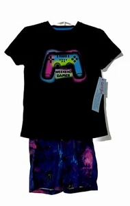 Cat & Jack 2Pc Pajama Set ‘Weekend Gamer’ Sz M (8) Flame Resistant Tee Shorts - Picture 1 of 12