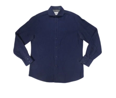 Brunello Cucinelli Shirt Mens L Navy Blue Soft Cotton Made in Italy - Image 1 of 4