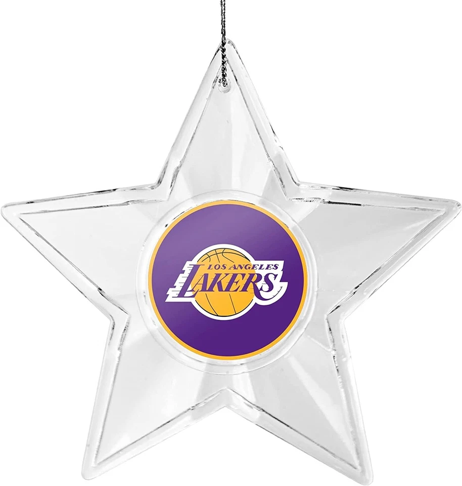 JUEGO DE 2 ADORNOS DE NAVIDAD DE BALONCESTO NBA LOS ANGELES LAKERS Foto 1 de 1
