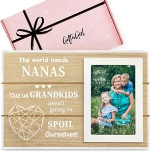 Nana Picture Frame Grandma Gift 12X8 Frame 6 x 4 Picture String Heart Farmhouse - Picture 1 of 3