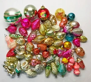 Juego 60 piezas Adorno Árbol de Navidad Vidrio Vintage Soviético - Decoración URSS №1015 - Imagen 1 de 10