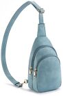 Telena Small Sling Bag for Women Leather Crossbody Fanny Packs Chest 3-teal
