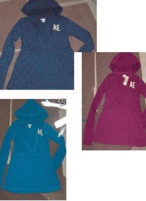  NUEVO CON ETIQUETAS SUDADERA CON CAPUCHA ESTAMPADA AMERICAN EAGLE ESTILO BABYDOLL Foto 1 de 2