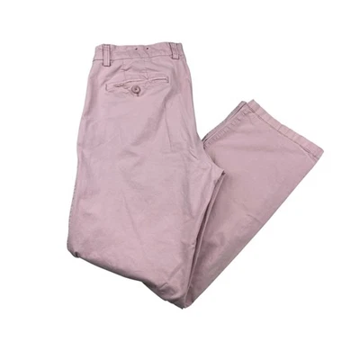 Bloomingdale's Men’s Cotton Stretch Flat Front Chino Pants Pink • 36x30 - Image 1 of 4