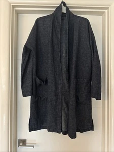 NEW $258 Eileen Fisher Indigo Hemp/Organic Cotton Kimono Oversized Jacket-XXS - Picture 1 of 5