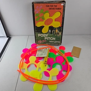 Vintage 70er Jahre Posy Pitch Rasenspiel in OVP komplett Familienspaß Picknick - Bild 1 von 13