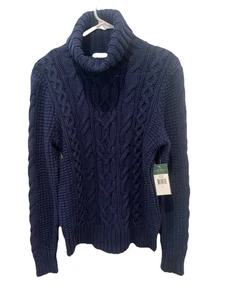 Suéter Pescador Lauren Ralph Lauren Para Mujer Tejido con Cable Cuello Alto Talla L Nuevo con Etiquetas - Imagen 1 de 8