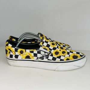 Vans Women's Asher Slip On Shoes Sunflower Checkerboard Skate Sneaker Size 9 - Picture 1 of 6