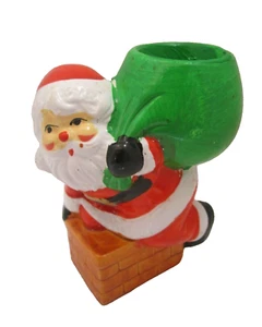 Candelabro santa vintage con saco y chimenea. Japón. Cerámica. Cerámica 5" de alto - Imagen 1 de 4