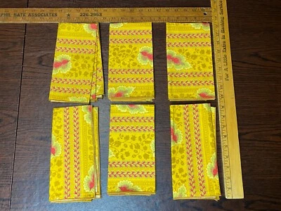 6 Vintage Gold Napkins Red Leaf Ampersand Pro Unused NEW 60's? 70's? - Image 1 of 4