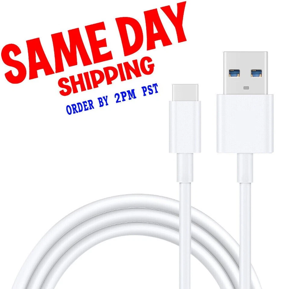 3 Feet Type-C USB Data Sync Charging Cable Connector for ZTE Blade Spark Z971 US - Image 1 of 1