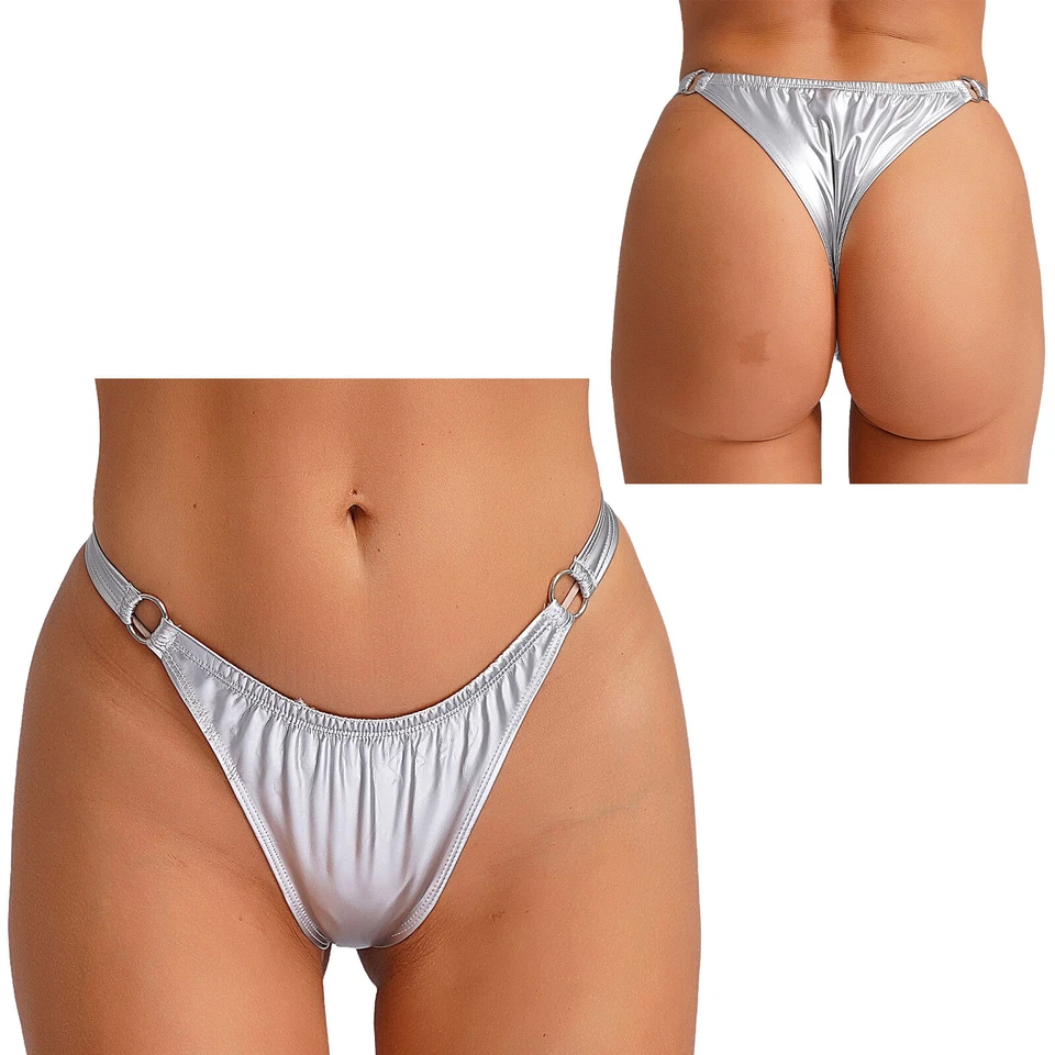 女士 PU 皮革丁字裤内裤低腰丁字裤内衣内衣裤 — 第 1/1 张图片