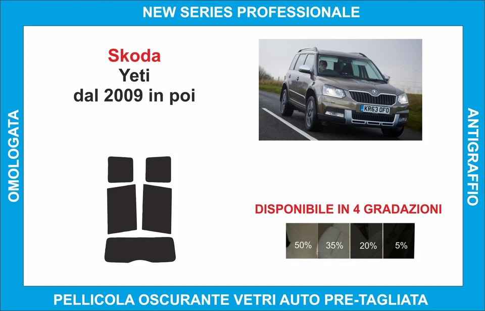 pellicole oscuranti vetri Skoda yeti dal 2009 kit posteriore - Imagen 1 de 1