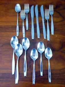 International AMERICAN CHARM Stainless Flatware Set of 14 Spoon fork knife - Picture 1 of 3
