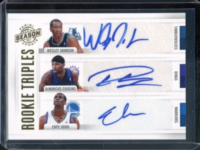 2010-11 Panini Season Update Wesley Johnson Demarcus Cousins Ekpe Udoh Auto 7/10 - Image 1 of 2