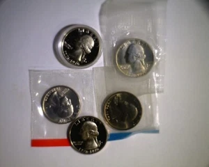 Cuartos de dólar PDS Washington 1976 sin circular en violonchelo como nuevos y prueba con cuartos de plata - Imagen 1 de 2