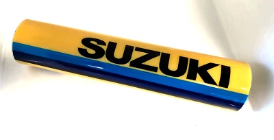 Suzuki Stripe Vintage Design Motorcycle Bar Pad 10" Gloss Finish - Image 1 of 2