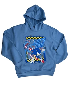 Sonic the Hedgehog Boys Hoodie Lets Go Light Blue Size Small Brand New - Picture 1 of 7