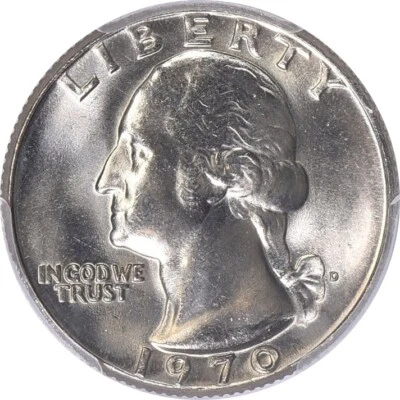 1970 D Washington Quarter PCGS MS66 - Image 1 of 3