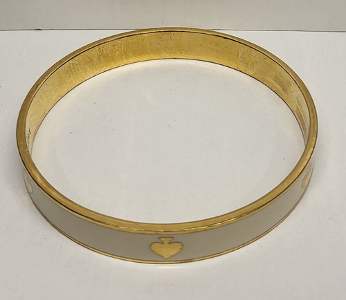 Bracciale Kate Spade New York smalto oro braccialetto avorio bianco goffrato