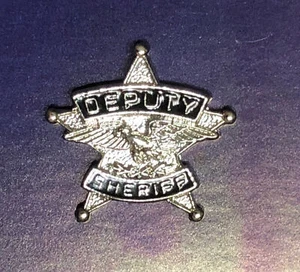 Deputy Sheriff Silver Jewelry Tie Tac Pin Uniform Insignia Gemsco Lapel - Picture 1 of 4