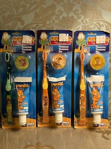 Vintage Garfield Travel Kit Dr. Fresh Toothbrush Toothpaste And Cap Sealed Lot 3 - Picture 1 of 5