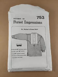 Period Impressions Sewing Pattern Dr Walkers Shirt Civil War Reenactment UNCUT - Picture 1 of 2