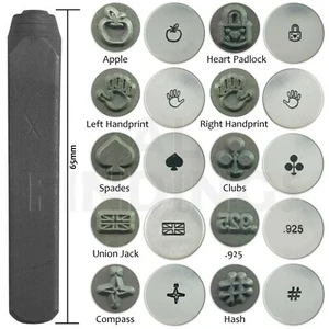 6 mm Apfel Vorhängeschloss Unionjack Kompass 0,925 Schläger Stanzen Metall Design Stempel Werkzeug - Bild 1 von 11