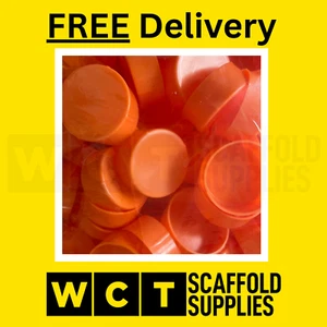 NEW Quality ORANGE Scaffold Tube End Caps 48.3mm British Made - FREE DELIVERY - Picture 1 of 7