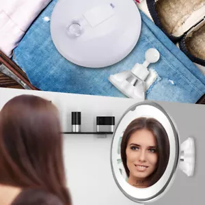 10x Magnifying Makeup Cosmetic Beauty Bathroom Mirror with LED Light 360° Spin - Picture 1 of 13