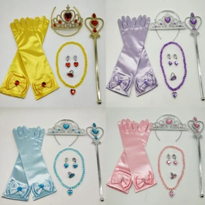 Girls Holiday Gift Princess Belle Costume Accessory Kit Glove Wand Tiara Jewelry - Picture 1 of 10