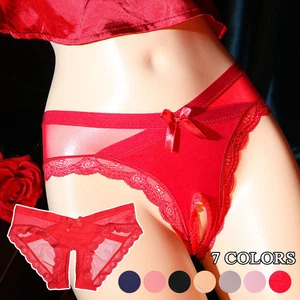 Underwear Unisex Panties Open Crotch Lingerie Gay Briefs Sexy Lace Panties - Picture 1 of 19
