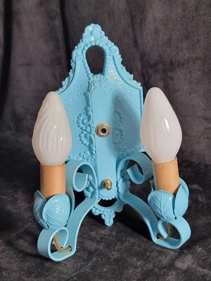 古董林肯 #904,2 轻铸金属背板重新接线壁灯 C- 1920 年代 — 第 1/4 张图片