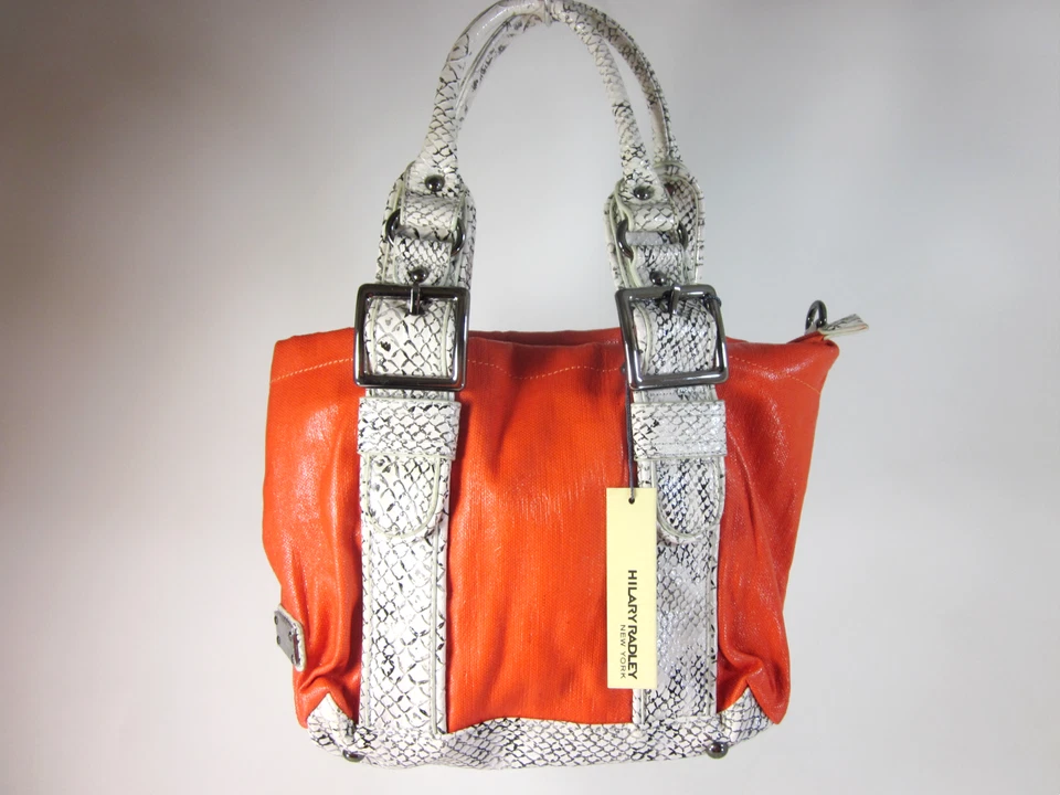 HILARY RADLEY MINI BOLSA TOTE FEMININA DE LONA REVESTIDA TAYLOR, CÍTRICA, NOVA COM ETIQUETAS - Imagem 1 de 4