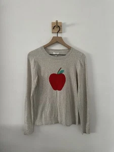 Women’s J. Crew Apple Teddie Sweater Size Small 100% Cotton Teacher Workwear - Picture 1 of 7
