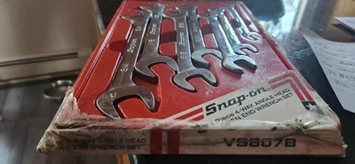 Snap On VS807B 7Pc SAE Flank Drive Angle Head - Open End Wrench Set 3/8"–3/4" - Image 1 of 2