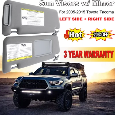 Parasol gris para Toyota Tacoma 2005-2015 lado derecho del conductor y del pasajero derecho 1 par Foto 1 de 4