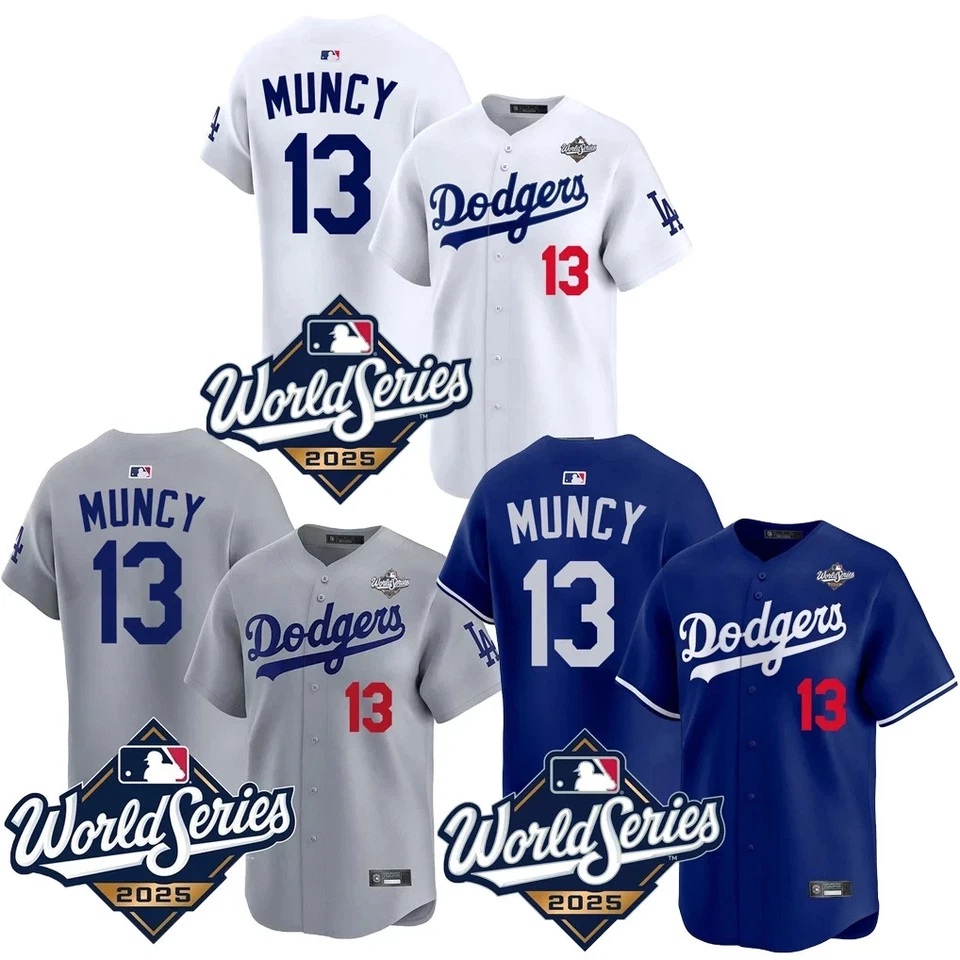 NWT Men's Dodgers #13 Max Muncy 2025 World Series Limited Stitched Jersey