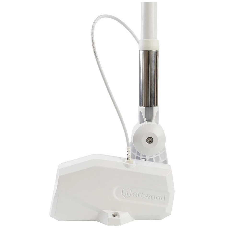 ATTWOOD POWERBASE ANTENNA - WHITE POWERED FOLD-DOWN ANTENNA BASE 6100-AT-7 - Image 1 of 2