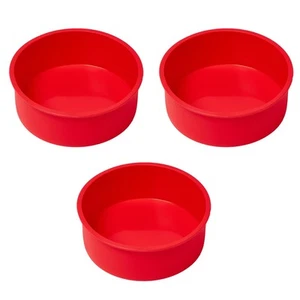 8 Inch round Cake Pans (3 Packs) - Non-Stick Mini Round Baking Pans, Silicone... - Picture 1 of 8