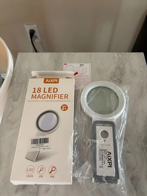 Lupa AIXPI 18 LED - Lupa de comutação de fonte de luz multifuncional - Imagem 1 de 4
