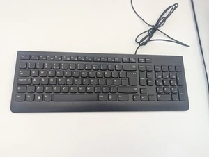 Lenovo SK-8823 Keyboard Only Black Wired USB Slim Ergonomic QWERTY (Standard) - Photo 1/6