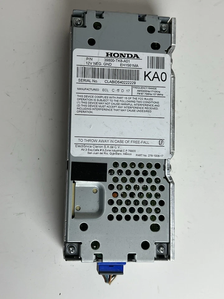 Honda Odyssey Audio XM 2015 módulo de unidad de control sintonizador 39800-TK8-A01 OEM Foto 1 de 4