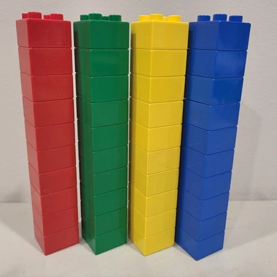Lego Duplo Lot of 40 2x2 Bricks Blocks Basic Classic Color Green Red Blue Yellow - Image 1 of 2