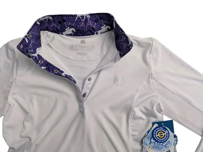 NWT ROMFH Womens Lindsay Short Sleeve Horse Show Daze White Shirt Chill Factor S - Image 1 of 4