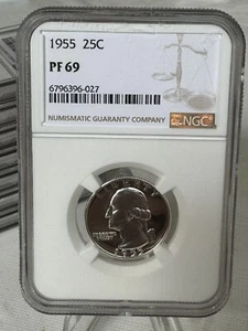1955 Washington Quarter Proof NGC PF 69 - Price guide $350 - Picture 1 of 2