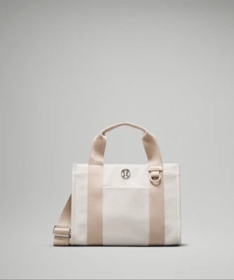 Lululemon Two Tone Canvas Tote Bag Mini 4.5L Mojave Tan Light Ivory NWT SOLD OUT - Image 1 of 4